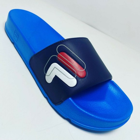 Men’s Fila Drifter Double F Blue Navy Signature Flip Flop NWT